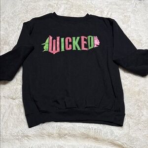 Wicked Black Sweater with Green and Pink Accents